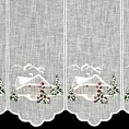 Tkanina firanowa zazdrostka z etaminy zdobiona świątecznym haftem