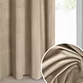 Zasłona ciemnobeżowa z matowego welwetu 140x250 cm przelotka - MELANIE