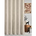Zasłona szyta na flexach beżowa z tkaniny o szenilowej strukturze