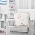 Poszewka na poduszkę 45x45 cm welwetowa, biało różowa z motywem baranków KIDS 4 DESIGN 91