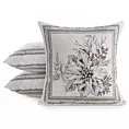 Poszewka na poduszkę 45x45 cm świąteczna gobelinowa popielato, srebrna