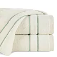 Ręcznik kąpielowy 50x90 cm bawełniany kolor kremowy z kontrastującymi paseczkami 500 g/m2 SIBEL