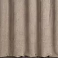 Zasłona szyta na flexach jasnobrązowa z miękkiej matowej tkaniny szenilowej o naturalnym splocie