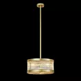 Lampa wisząca do pokoju transparentno, złota KYLA zdobiona szklanymi akcentami