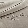 Koc 220x240 cm ciemnobeżowo, brązowy o wysokiej gramaturze z haftowanym logo CLARA Pierre Cardin