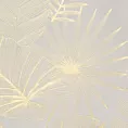 Zasłona kremowo, szampańska z nadrukiem liści, welwetowa 135x250 przelotka ARIA