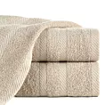 Ręcznik kąpielowy 50x90 cm bawełniany kolor beżowy z ozdobną bordiurą 500 g/m2 MILO