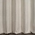 Zasłona szyta na taśmie 5 cm beżowa z tkaniny w stylu eko o naturalnym splocie, z efektem melanżu, wykończona obciążnikiem