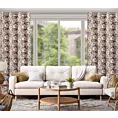 Zasłona beżowo, brązowa z motywem kwiatowym, zaciemniająca 140x250 cm przelotka - SIMONA