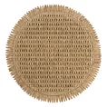 Podkładka okrągła na stół beżowa średnica 38 cm JOAN pleciona z frędzlami