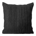 Poszewka na poduszkę 45x45 cm czarna z drobnym plecionym wzorem AKRYL 3
