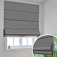 Roleta rzymska czarno biała z delikatnej tkaniny w kratkę