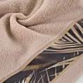 Ręcznik do rąk 30x50 cm bawełniany kolor beżowy,brązowy z designerską bordiurą 500 g/m2 Eva Minge  - kolekcja VULCANO
