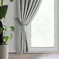 Zasłona welwetowa jasnoszara, troczek w zestawie140x300 cm taśma - ANTARA