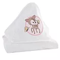 Ręcznik kąpielowy dziecięcy 100x100 cm bawełniany kolor biały,różowy z kapturem 450g/m2 BABY 50