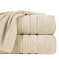 Ręcznik kąpielowy 70x140 cm bawełniany kolor beżowy z kontrastującymi paseczkami 500 g/m2 SIBEL