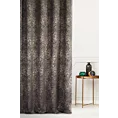 Zasłona szyta na flexach grafitowo złocista z połyskującej tkaniny zdobionej eleganckim wzorem Pierre Cardin