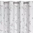 Zasłona srebrno różowa z kwiatowym nadrukiem, z lekkiej mikrofibry 140x250 cm przelotka - LEA - Design 91