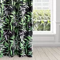 Zasłona welwetowa czarno, zielona w stylu botanic 140x250 cm przelotka - ZOJA - Pierre Cardin