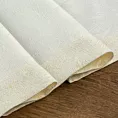 Bieżnik na stół kremowy 40x200 cm LILIAN z delikatnym wzorem liści z tkaniny przeplatanej złotą nicią z elegancką podwójną listwą