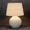 Lampa stołowa ceramiczna COLINS z matowym abażurem z tkaniny typu bukla
