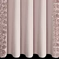 Zasłona pudrowa z welwetu zdobiona aplikacją 3D róż 140x270 cm taśma - ROSES Eva Minge