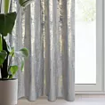 Zasłona welwetowa srebrno, złota zdobiona przecieranym wzorem 140x250 cm przelotka - RENIA