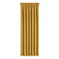 Zasłona musztardowa z tkaniny welurowej 160x240 cm taśma - Dora