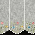 Tkanina firanowa zazdrostka z etaminy zdobiona haftem kwiatów