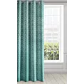 Zasłona welwetowa turkusowa ze srebrnym wzorem 135x250 cm przelotka - MANDI