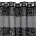 Firana czarna z etaminy zdobiona moherową nicią 140x250 cm przelotka MARGARET