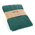 Koc akrylowy 130x170 cm ciemnozielony z dzianiny z warkoczami AKRYL 2 Eurofirany Premium