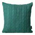 Poszewka na poduszkę 45x45 cm ciemnozielona z drobnym plecionym wzorem AKRYL 2
