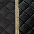 Narzuta welwetowa czarna 220x240 cm zdobiona błyszczącą pasmanterią pikowana metodą tradycyjnego szycia KRISTIN Eurofirany Premium