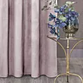 Zasłona pudrowo różowa z matowego welwetu 215x250 cm przelotka - MELANIE