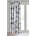 Zasłona srebrno, szara zdobiona metalicznym nadrukiem z welwetu 140x270 cm taśma - TINA
