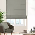Roleta rzymska szara z tkaniny trudnopalnej, zaciemniającej, typu blackout