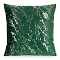 Poszewka na poduszkę 45x45 cm welwetowa ciemnozielona zdobiona lśniącym marmurkowym wzorem DORIS DESIGN 91