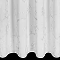 Zasłona biało, srebrzysta zdobiona nadrukiem marmuru z szyfonu 140x250 cm przelotka - EMILI