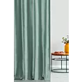 Zasłona szyta na taśmie 5 cm miętowa z tkaniny welwetowej w pionowe prążki, wykończona obciążnikiem