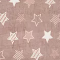 Pościel 220x200 cm z polaru kolor pudrowy z gwiazdkami FLANO