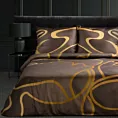 Pościel 160x200 cm z bawełny tencel kolor brązowy, miodowy z fantazyjnym wzorem ALISMA 1 Limited Collection