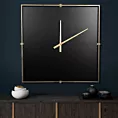 Dekoracyjny zegar ścienny z metalu w stylu nowoczesnym, kwadratowy