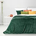 Koc 170x210 cm ciemnozielony miękki w dotyku z wytłaczanym wzorem w kosteczkę CINDY 2 Design 91