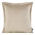 Poszewka na poduszkę 45x45 cm welwetowa jasnobeżowa z ozdobnymi brzegami RIA Diva Line
