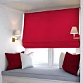 Roleta rzymska ENYA czerwona z miękkiej półmatowej tkaniny welwetowej