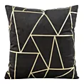 Poszewka na poduszkę 45x45 cm welwetowa czarna z nadrukiem geometrycznym BLINK 29