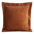 Poszewka na poduszkę  55x55 cm z szenilowej tkaniny ceglasta o widocznym ozdobnym splocie Eva Minge Elegante
