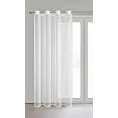 Firana biała z siateczki z moherową nicią 140x250 cm przelotka - KLOE