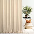 Zasłona szyta na taśmie 5 cm jasnobeżowa z gładkiej tkaniny wodoodpornej